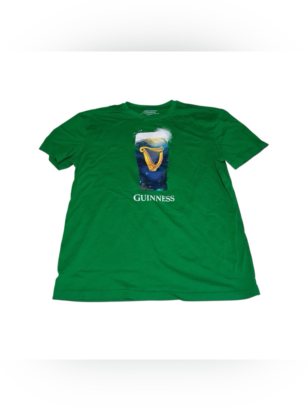 Vintage Guinness Beer Ireland T Shirt Men’s Size Large St. Paddy’s Green Y2K